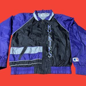 Youth Colorado Rockies XL (18/20) Vintage Windbreaker Jacket Genuine Stuff